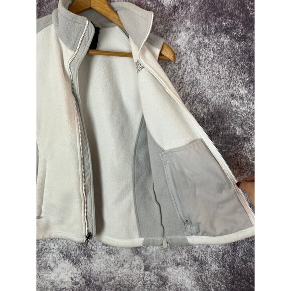 The North Face Vest Women’s S White Grey Zip-Up Fleece Jacket Gorpcore Casual - Picture 6 of 15